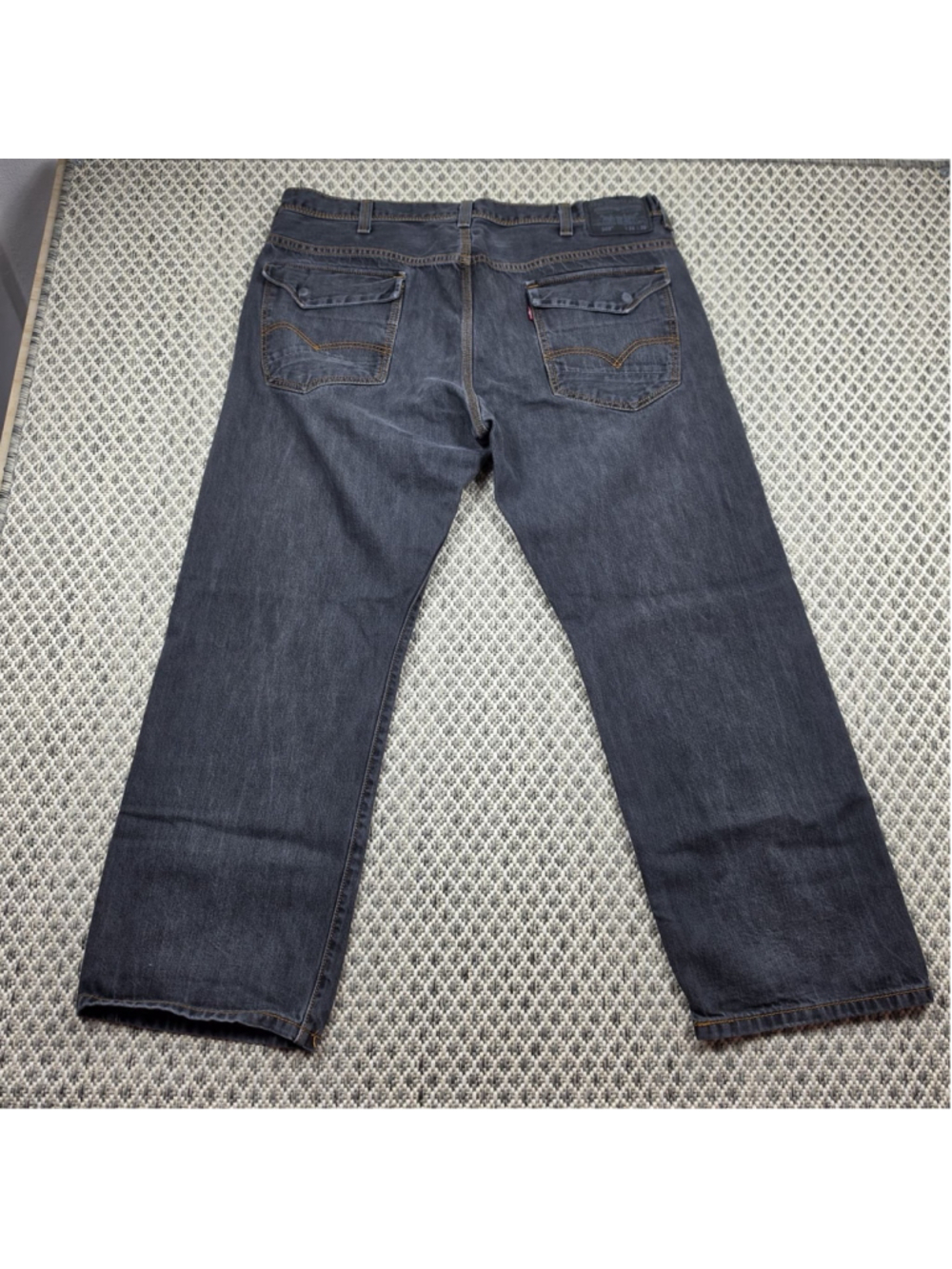 Levi’s 569 Loose Straight Black Jeans Men’s 38x30 Flap Pocket Denim Y2K